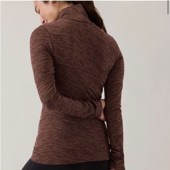 ATHLETA Flurry Seamless Turtleneck NEW with tags Size XS Wren Rustic Beige - Picture 4 of 16